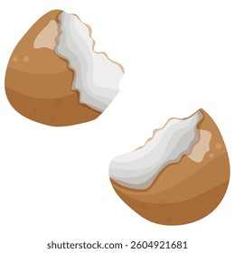 brown egg shell icon, for various food designs and patterns	
