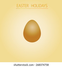 Brown egg - a symbol Happy Easter. Vector illustration.