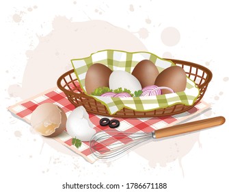 Brown egg vector illustration on white background