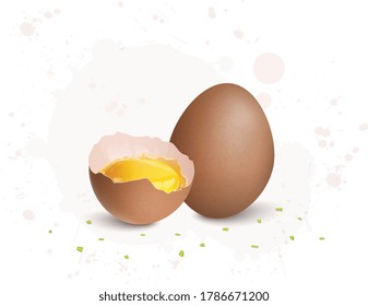 ilustración del vector de huevo marrón en fondo blanco