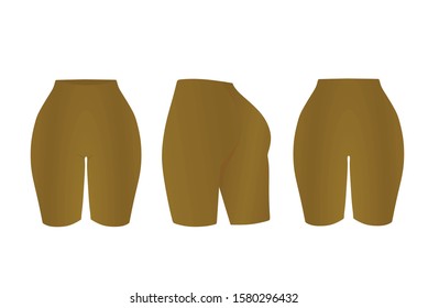 Brown elastic shorts. vector illustration