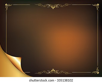 Brown elegant background for any occasion. Print colors used. Size of a custom greeting card. 