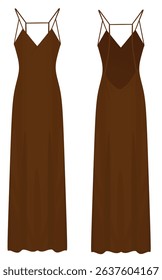 Brown elegant dress. vector illustration	