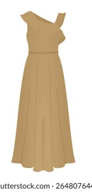 Brown elegant dress. vector illustration	