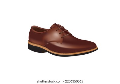 Brown elegant shoe. vector illustration