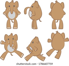 
the brown elephant character with a cute face and pleasing heart is in action