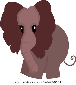 Elefante marrón Vector animal aislado