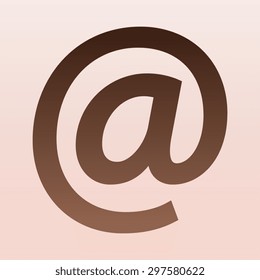 Brown Email sign icon (Vector) 