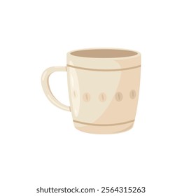 brown empty mug vector cartoon element design template