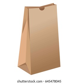 Paquete de papel vacío marrón para ilustración de productos de compras
