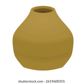 Brown empty vase. vector illustration