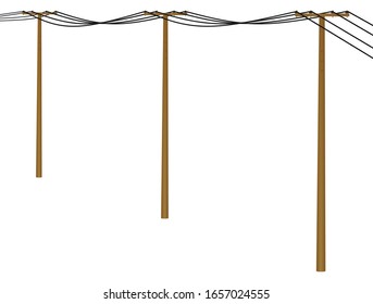 Brown energy transmission post. vector illustration