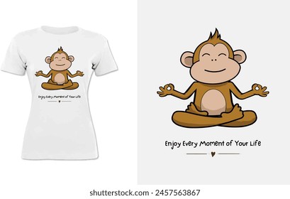 Marrón Disfruta cada momento de tu vida Cotización Motivacional Diseño de camiseta, diseño de camiseta de meditación