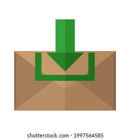 brown envelope illustration vector, incoming message illustration, high quality flat design illustration