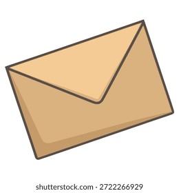 Diseño de Plantilla de Ilustración vectorial de color plano de entrega de mensaje de carta de correo de sobre marrón