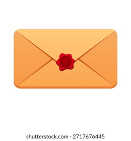 Sobre marrón con Vector de sello de cera ilustración aislada