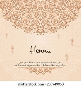 Brown Ethnic Background with Henna Round Patterns