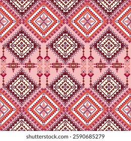 Brown Ethnic, oSeamless pattern, Tribe, Motifs, Fabric weaves, Bandana print silk, Sarong, Pattern design for  Decoration, Textile, Wrap, Decorative 