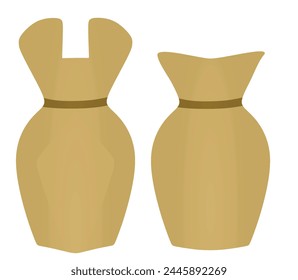 Vestido de noche marrón. Ilustración vectorial