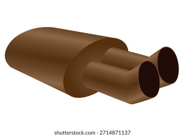 Tubo de escape castanho. ilustração vetorial