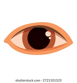 Braunes Auge, starrend mit breiten offenen Augenlidern, beobachtend, beobachtend, schauend, blickend