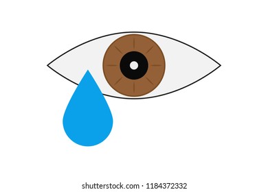 Brown eye with tears.