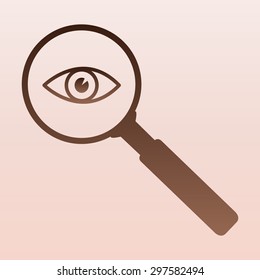 Brown Eye vector with Search Icon