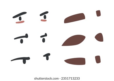 Brown Eyebrows and Eyes as Part of Human Face Vector Set