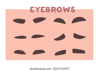 Brown Eyebrows as Part of Human Face Vector Set