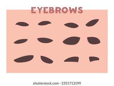 Brown Eyebrows as Part of Human Face Vector Set