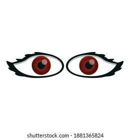 Brown eyes icon. Cartoon of brown eyes vector icon for web design isolated on white background