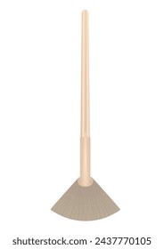 Brown  facial make up brush. vector