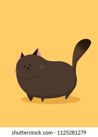 brown fat cat . Cute Cat . Isolated vector