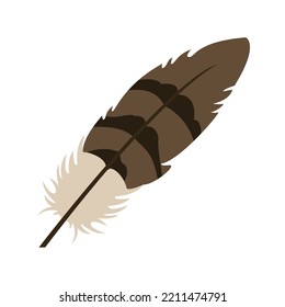 Brown feather emoji vector illustration