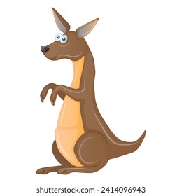 brown female kangaroo on white background