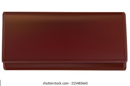 brown female a purse on a white background. vector illustration
