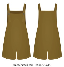 Brown  female romper pants. vector