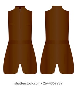 Brown  female romper pants. vector	