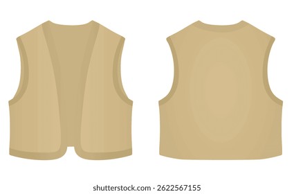 Brown female vest. vector illustration