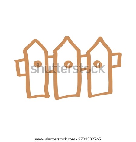 brown fence hand drawn element