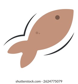 Brown fish cartoon. Vector illustration