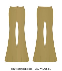 Braune, aufgeweitete, lockere Hose. Vektor
