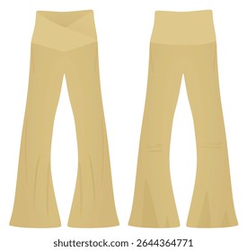 Pantalones sueltos acampanados marrones. Vector	