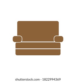 Vector de sillón plano marrón aislado