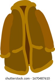 Brown flat bathrobe, illustration, vector on white background.