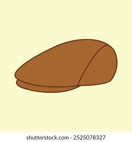 Brown flat cap or hunting hat