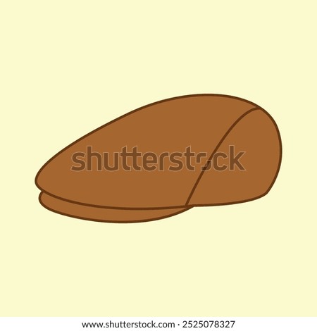 Brown flat cap or hunting hat