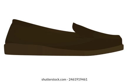 Brown flat heel shoe. vector illustration