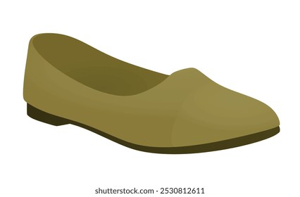 Brown flat heel shoe. vector illustration