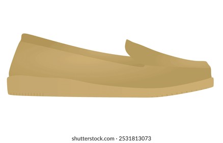 Brown flat heel shoe. vector illustration